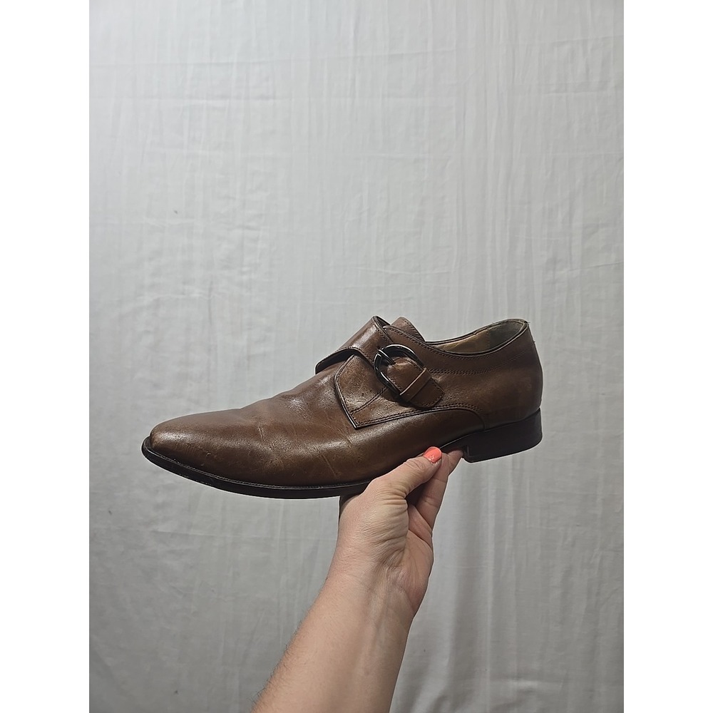 Johnston & Murphy Brown Leather Monk Strap Men's Dress Shoes - Size 11.5 M